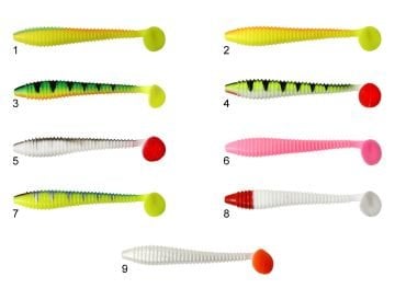 Mutant 3534 Typoon Soft 12cm Levrek Silikonu 5'li Paket Suni Yem