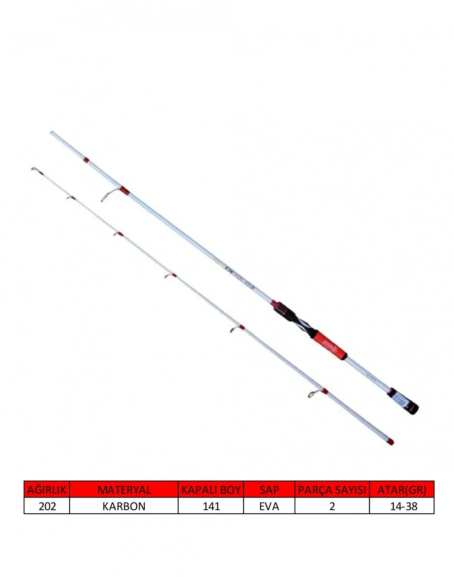 Captain 1460 Tetra Spin 270cm 2 Parça Spin Kamış 14-38gr Atarlı